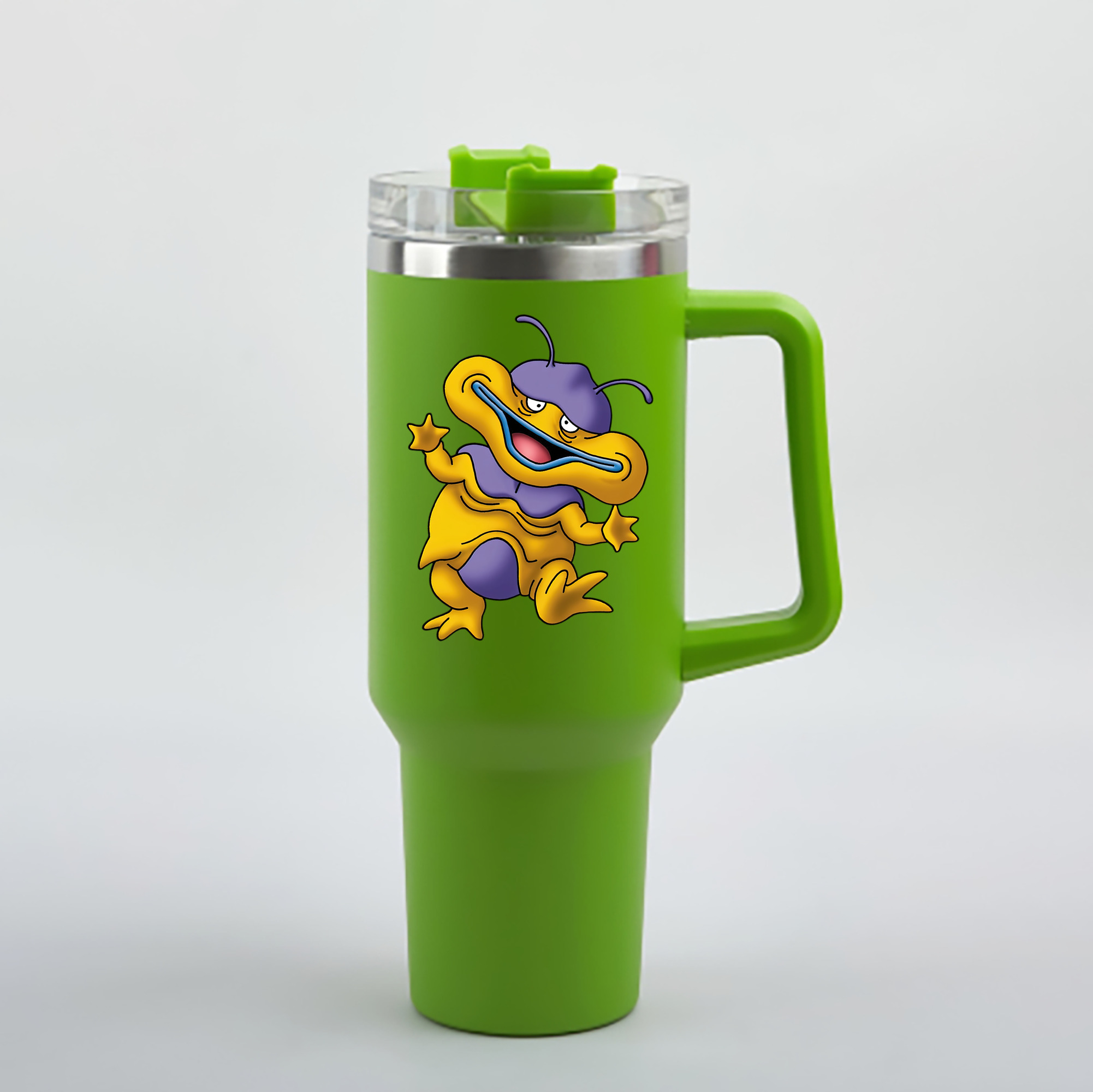 （画像用） ドラゴンクエスト Doragon Kuesuto Dragon Quest 1200mL車用タンブラー - クリスタルステッカー（プラスチックストロー付き）